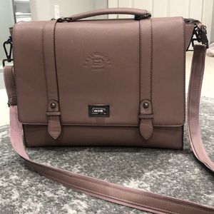Mauve laptop/professional cross-body/shoulder bag